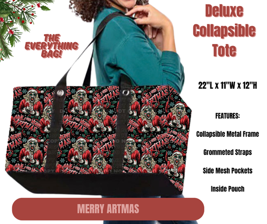 Preorder! Closes 9/1. ETA Dec. Merry Artmas Collapsible Tote