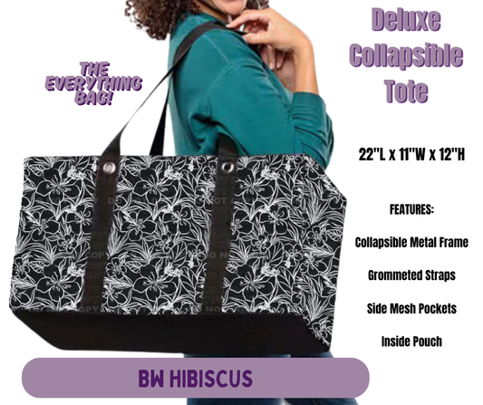 Preorder! Closes 5/14. ETA Aug. BW Hibiscus Collapsible Tote