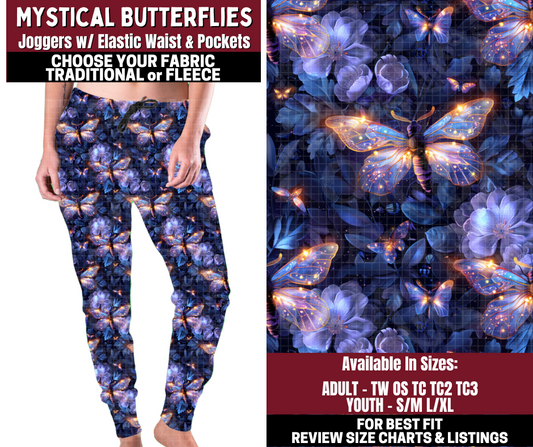 Preorder! Closes 10/22. ETA Jan. Mystical Butterflies Joggers Choose Fleece or Traditional
