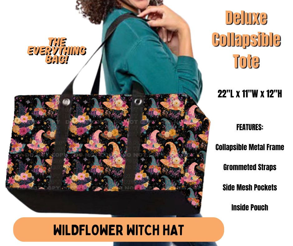 Preorder! Closes 7/2. ETA Oct. Wildflower Witch Hat Collapsible Tote