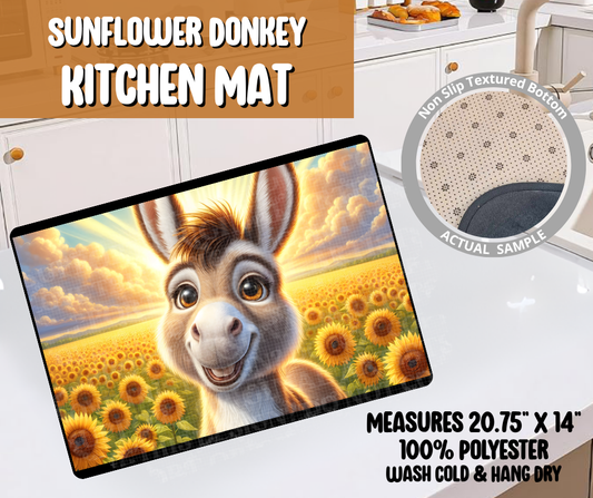 Preorder! Closes 6/8. ETA Sept. Sunflower Donkey Kitchen Mat
