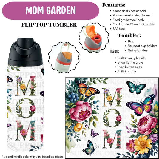 Preorder! Closes 4/8. ETA June. Mom Garden Flip Top Tumbler