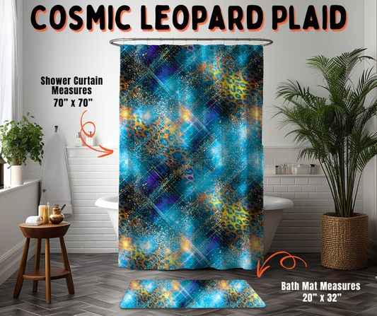Preorder! Closes 6/10. ETA Sept. Cosmic Leopard Plaid Custom Shower Curtain and/or Bath Mat