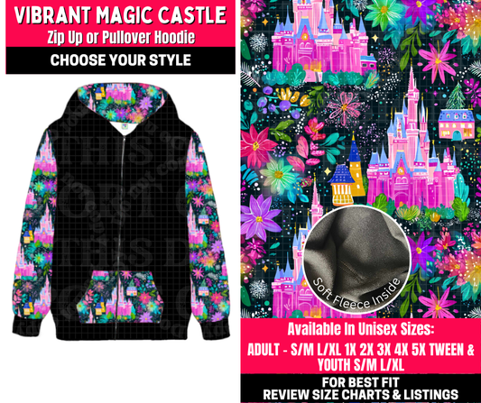 Preorder! Closes 10/23. ETA Jan. Vibrant Magic Castle Zip-Up or Pullover Hoodie