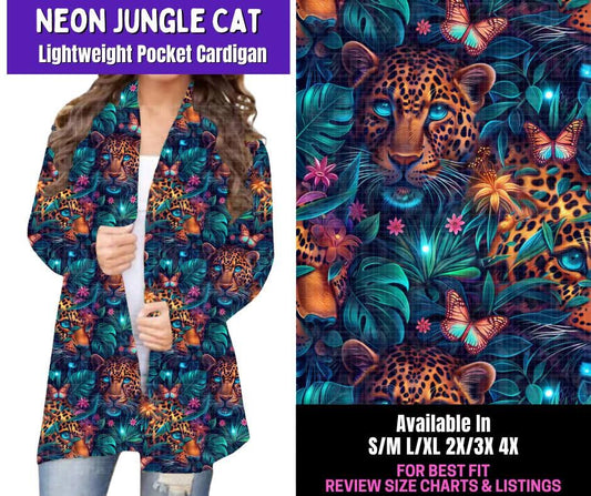 Preorder! Closes 4/9. ETA June. Neon Jungle Cat Pocket Cardigan