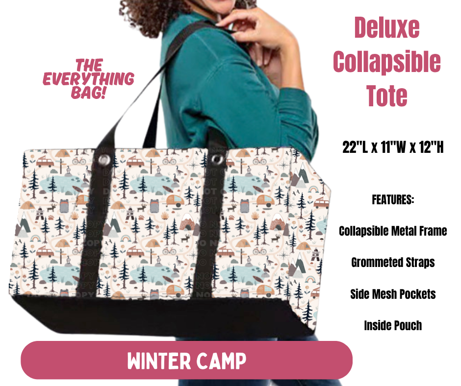 Preorder! Closes 10/8. ETA Jan. Winter Camo Collapsible Tote