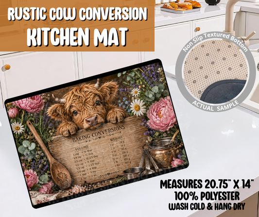 Preorder! Closes 6/8. ETA Sept. Rustic Cow Conversion Kitchen Mat
