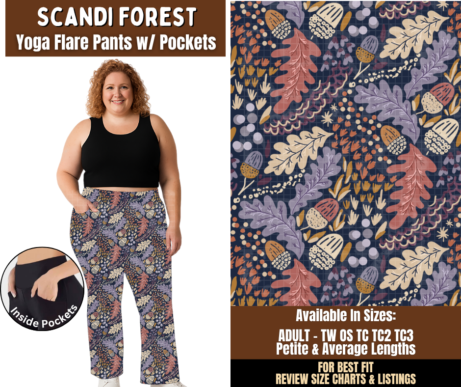 Preorder! Closes 7/29. ETA Oct. Scandi Forest Yoga Flare Pants