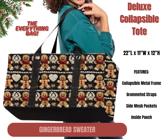 Preorder! Closes 9/1. ETA Dec. Gingerbread Sweater Collapsible Tote