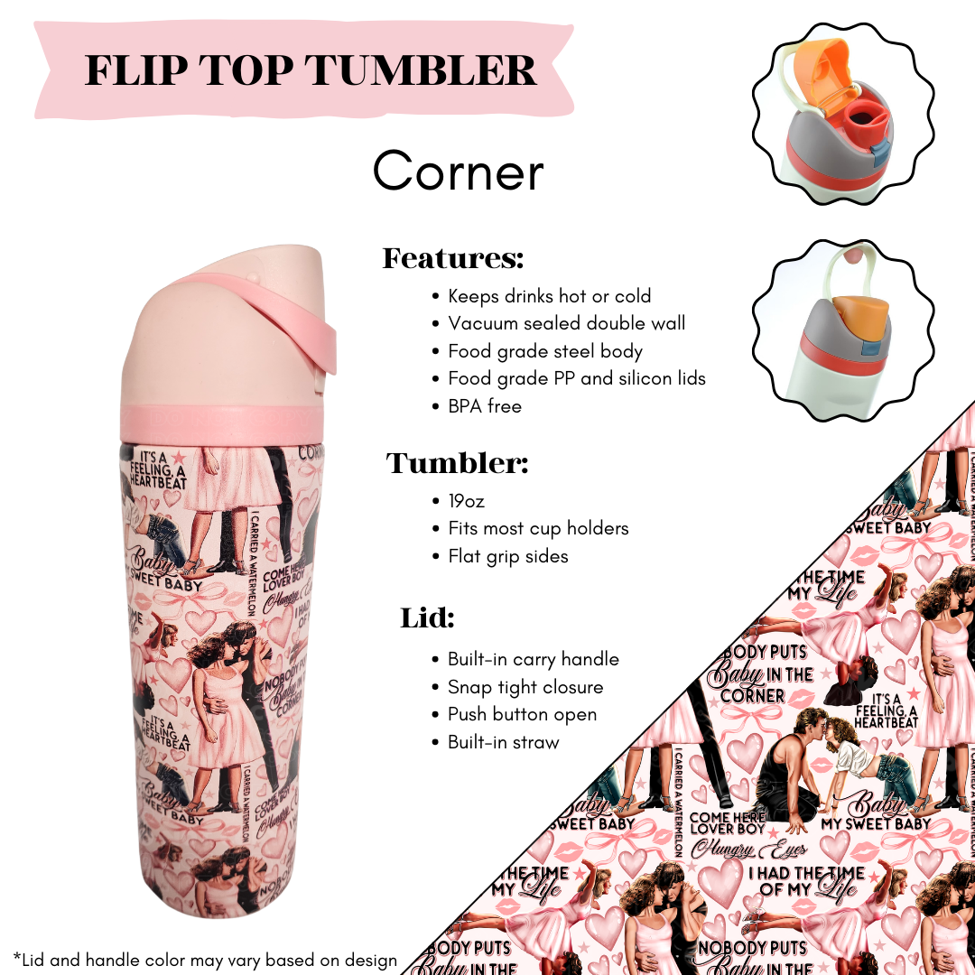 Corner Flip Top Tumbler