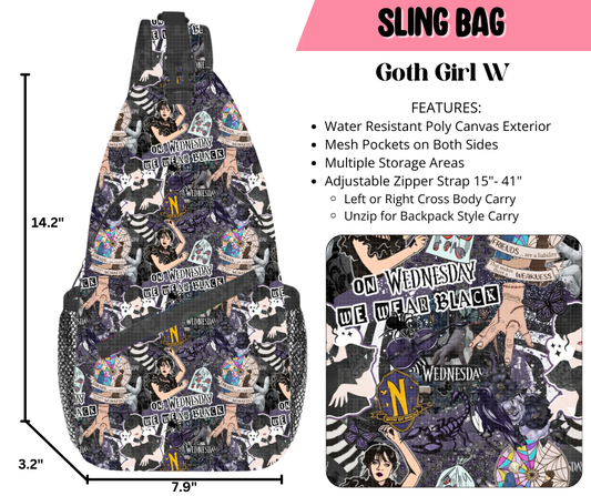 Preorder! Closes 9/17. ETA Dec. Goth Girl W Sling Bag