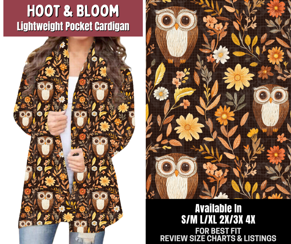 Preorder! Closes 7/23. ETA Oct. Hoot & Bloom Pocket Cardigan