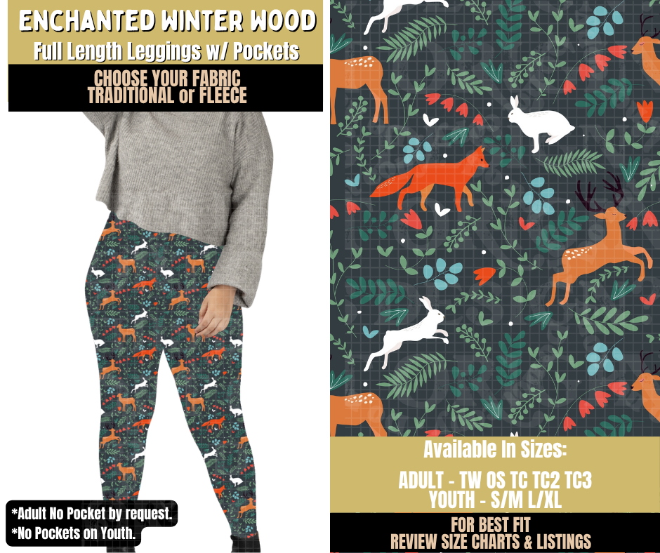 Preorder! Closes 9/9. ETA Dec. Enchanted Winter Wood Leggings Choose Fleece or Traditional