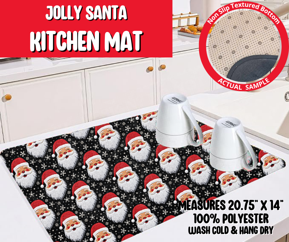 Preorder! Closes 8/20. ETA Nov. Jolly Santa Kitchen Mat