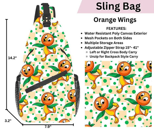Orange Wings Sling Bag