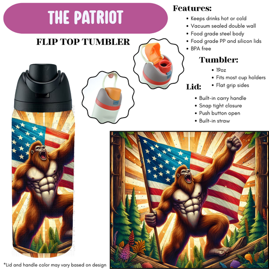 Preorder! Closes 4/8. ETA June. The Patriot Flip Top Tumbler