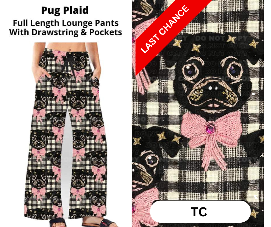 Pug Plaid Full Length Lounge Pants