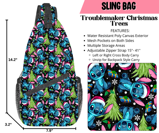 Preorder! Closes 9/17. ETA Dec. Troublemaker Christmas Trees Sling Bag