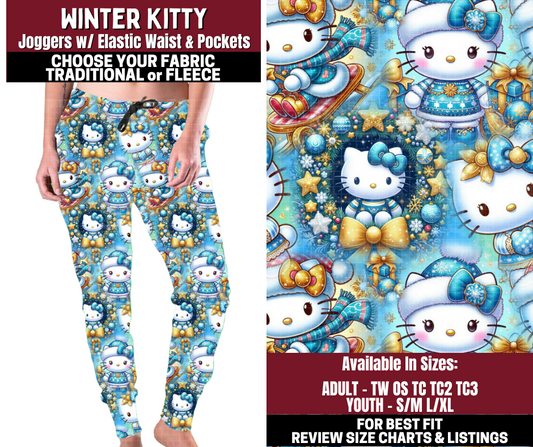 Preorder! Closes 10/22. ETA Jan. Winter Kitty Joggers Choose Fleece or Traditional