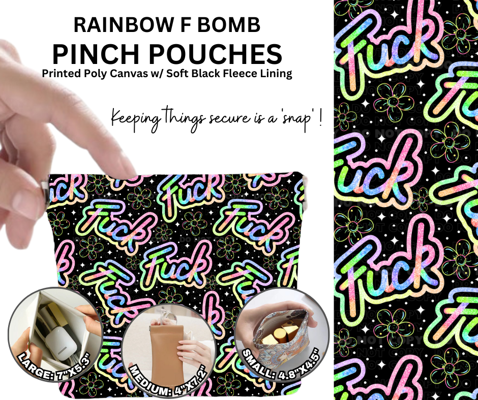 Rainbow F Bomb Pinch Pouches