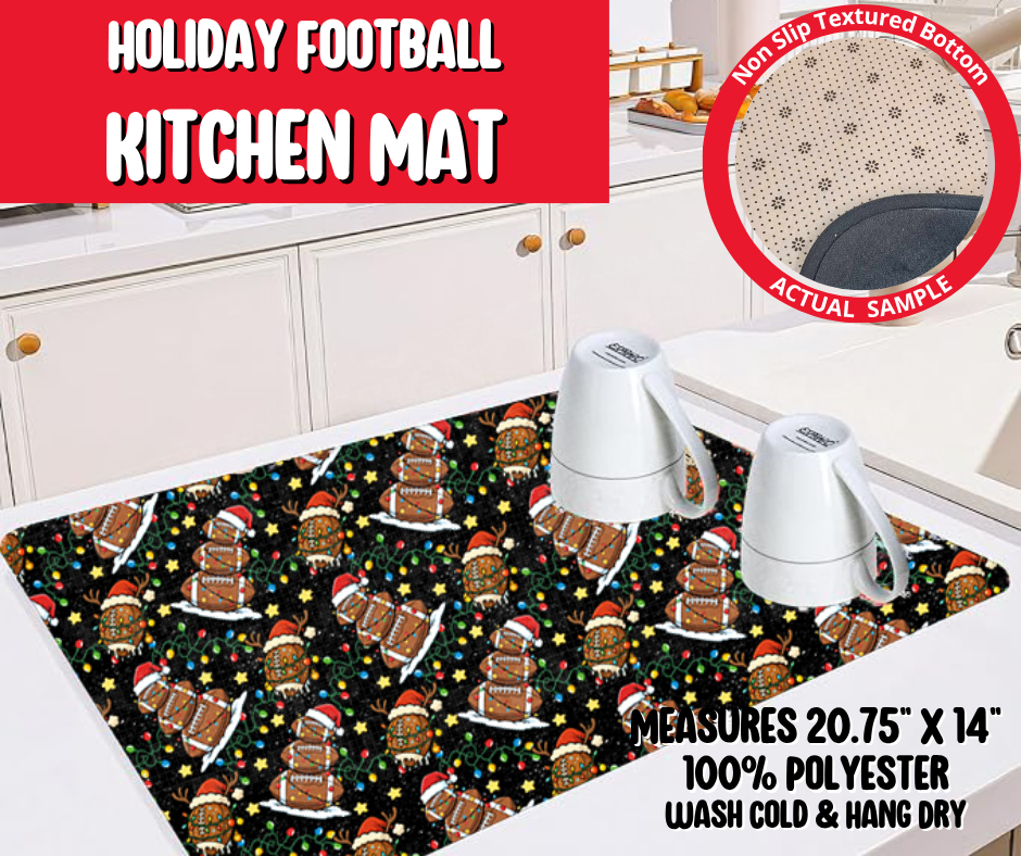 Preorder! Closes 8/20. ETA Nov. Holiday Football Kitchen Mat