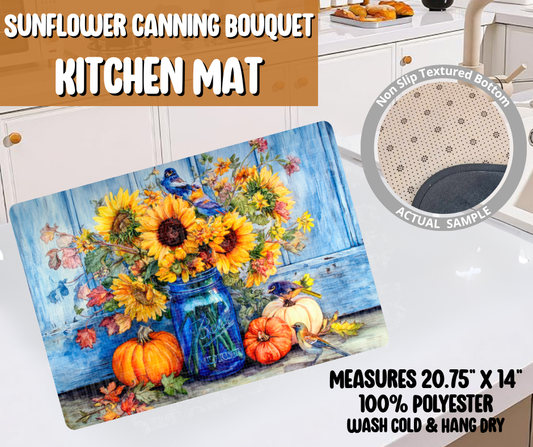 Preorder! Closes 6/8. ETA Sept. Sunflower Canning Bouquet Kitchen Mat
