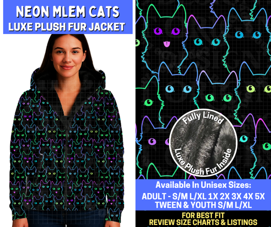 Preorder! Closes 10/29. ETA Jan. Neon Mlem Cats Luxe Fur Jacket