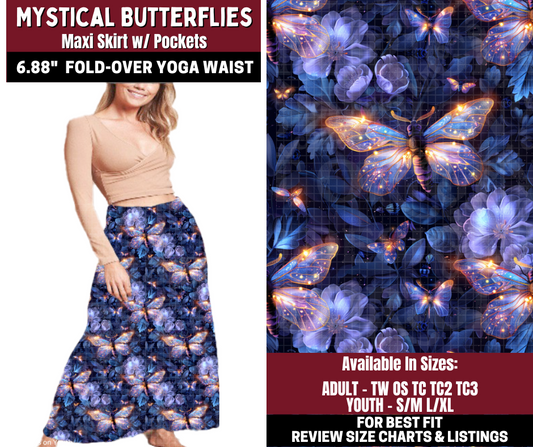 Preorder! Closes 10/22. ETA Jan. Mystical Butterflies Maxi Skirt