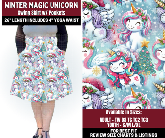 Preorder! Closes 10/22. ETA Jan. Winter Magic Unicorn Swing Skirt