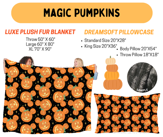 Preorder! Closes 7/8. ETA Oct. Magic Pumpkins Luxe Plush Fur Blanket and/or DreamSoft Pillowcase