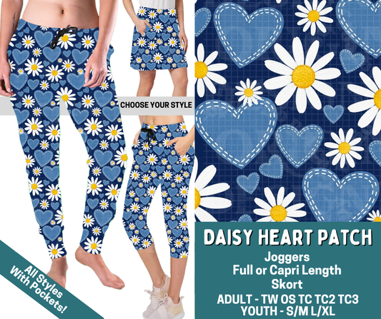 Preorder! Closes 4/27. ETA July. Daisy Heart Patch Combo Jogger Lengths & Skort