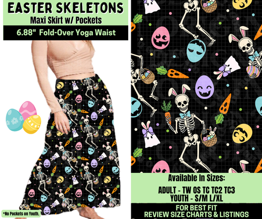 Preorder! Closes 1/19. ETA April. Easter Skeletons Maxi Skirt