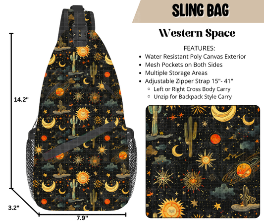 Preorder! Closes 6/11. ETA Sept. Western Space Sling Bag