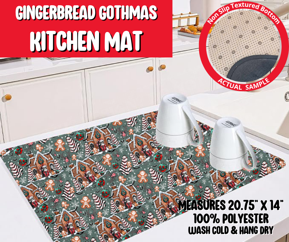 Preorder! Closes 8/20. ETA Nov. Gingerbread Gothmas Kitchen Mat