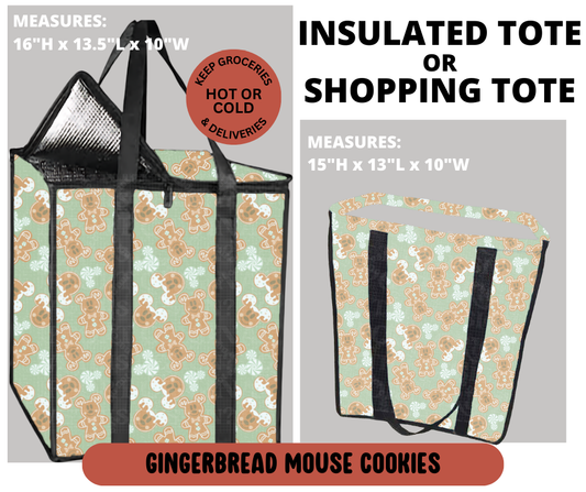 Preorder! Closes 9/11. ETA Dec. Gingerbread Mouse Cookies Shopping & Insulated Tote