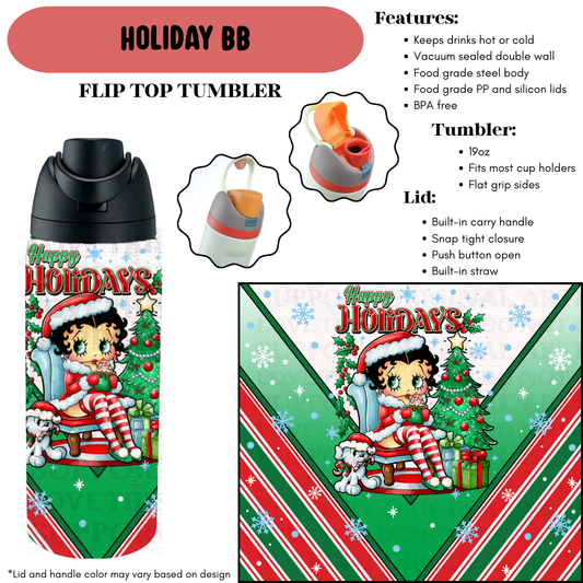 Preorder! Closes 9/18. ETA Dec. Holiday BB Flip Top Tumbler