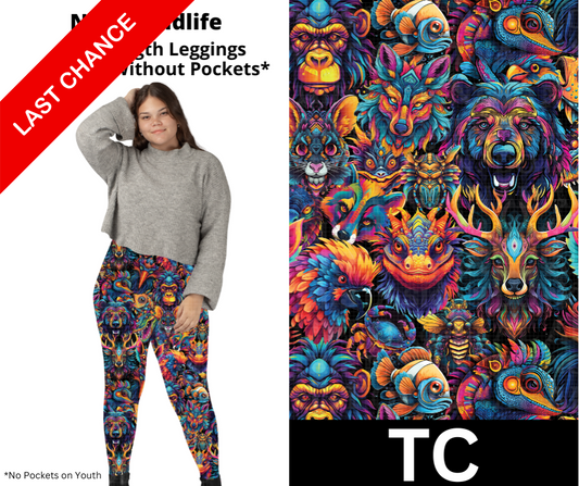 Neon Wildlife Full Length Leggings w/ Pockets