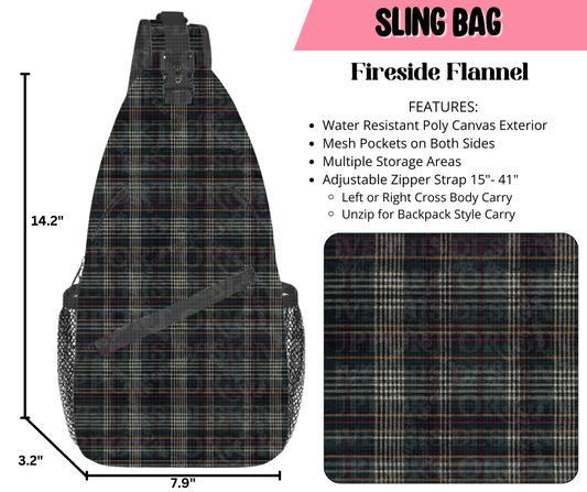 Preorder! Closes 9/17. ETA Dec. Fireside Flannel Sling Bag