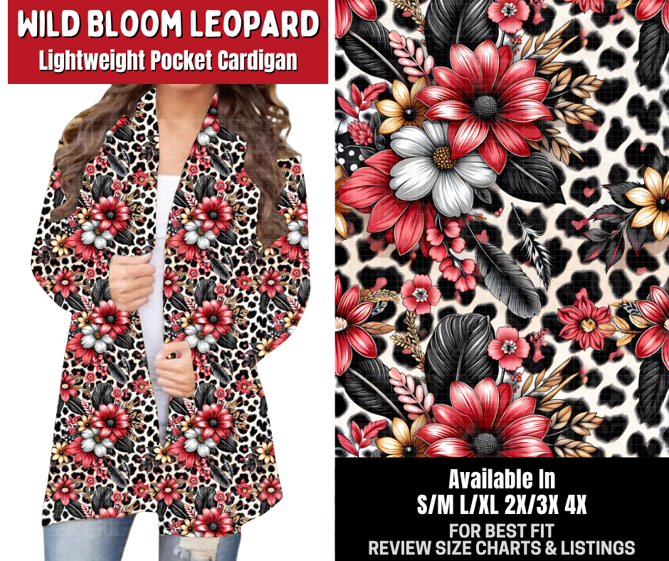 Preorder! Closes 10/26. ETA Jan. Wild Bloom Leopard Pocket Cardigan