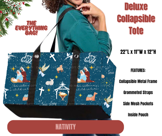Preorder! Closes 9/1. ETA Dec. Nativity Collapsible Tote