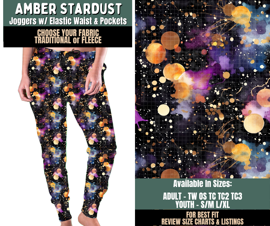 Preorder! Closes 9/17. ETA Dec. Amber Stardust Joggers Choose Fleece or Traditional
