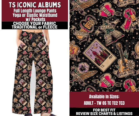 Preorder! Closes 10/22. ETA Jan. TS Iconic Albums Lounge Pants Choose Fleece or Traditional