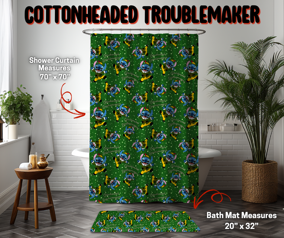 Preorder! Closes 9/8. ETA Dec. Cottonhead Troublemaker Custom Shower Curtain and/or Bath Mat