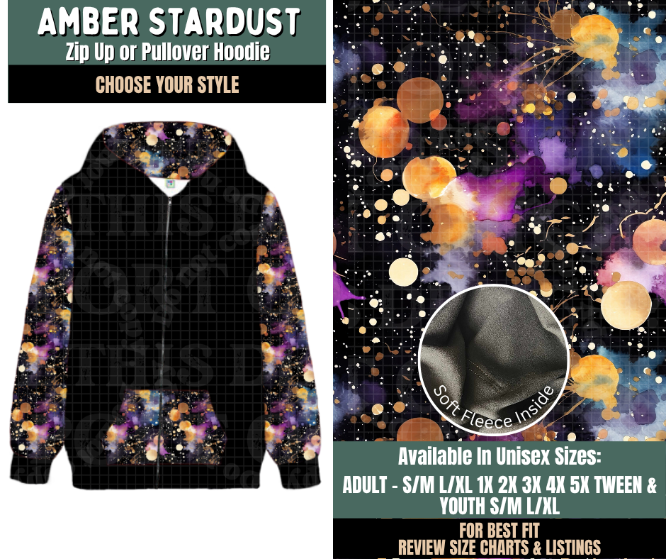 Preorder! Closes 9/17. ETA Dec. Amber Stardust Zip-Up or Pullover Hoodie