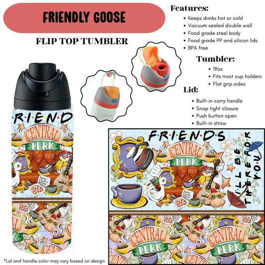 Preorder! Closes 9/18. ETA Dec. Friendly Goose Flip Top Tumbler