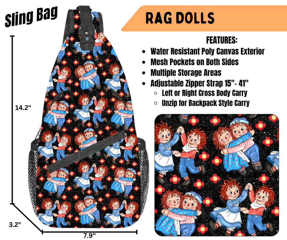 Preorder! Closes 6/22. ETA Sept. Rag Dolls Sling Bag