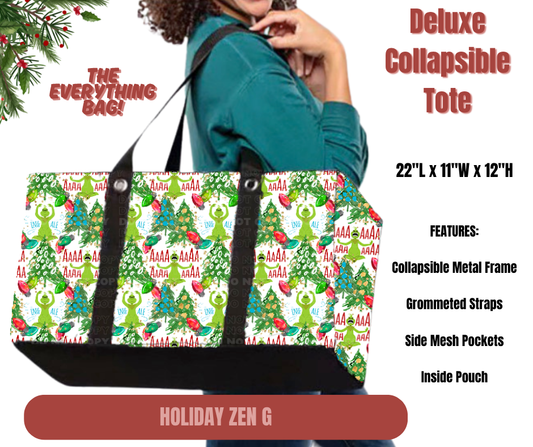 Preorder! Closes 9/1. ETA Dec. Holiday Zen G Collapsible Tote