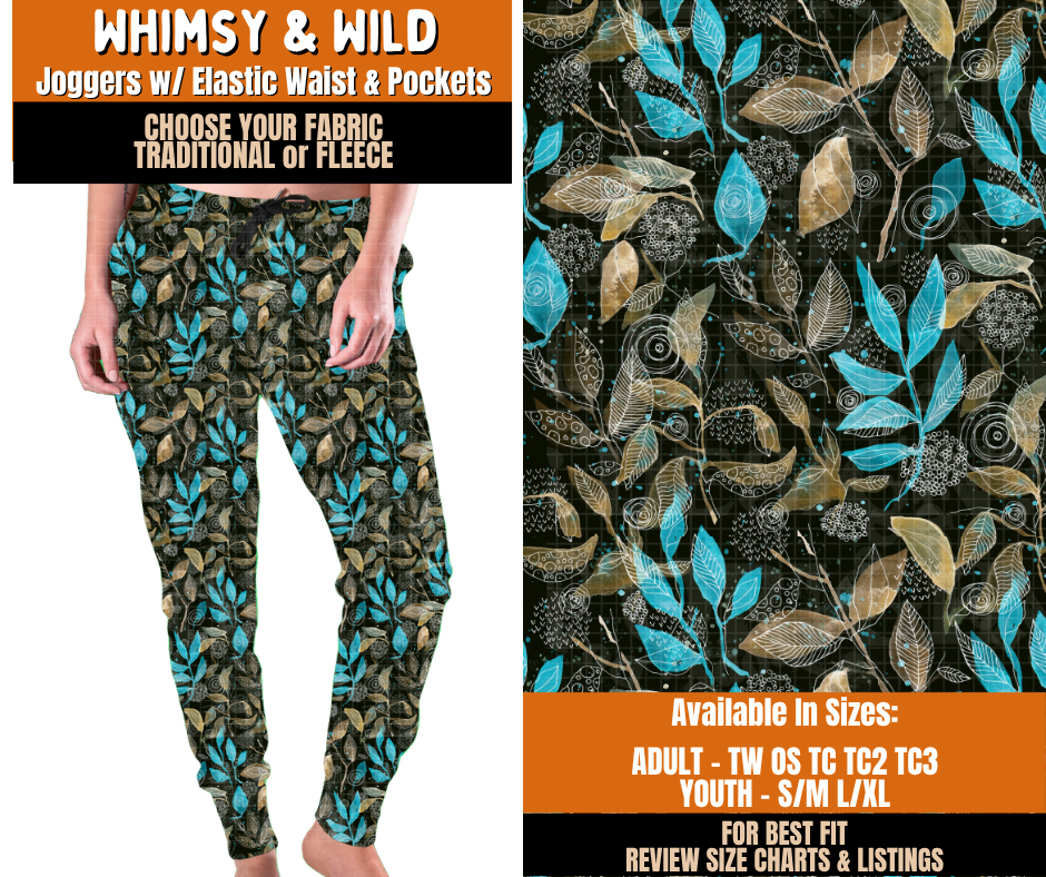 Preorder! Closes 11/2. ETA Feb. Whimsy & Wild Joggers Choose Fleece or Traditional