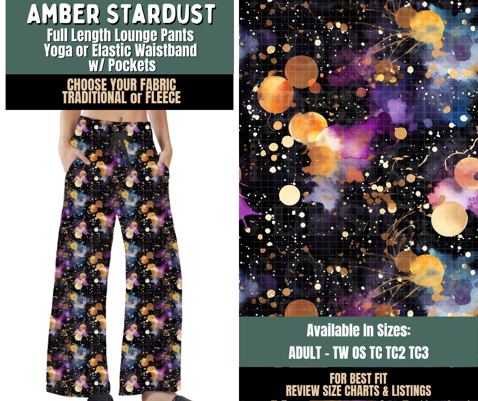 Preorder! Closes 9/17. ETA Dec. Amber Stardust Lounge Pants Choose Fleece or Traditional