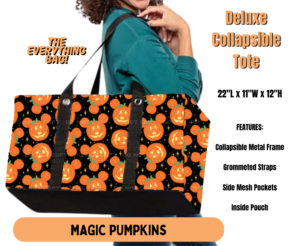 Preorder! Closes 7/2. ETA Oct. Magic Pumpkins Collapsible Tote